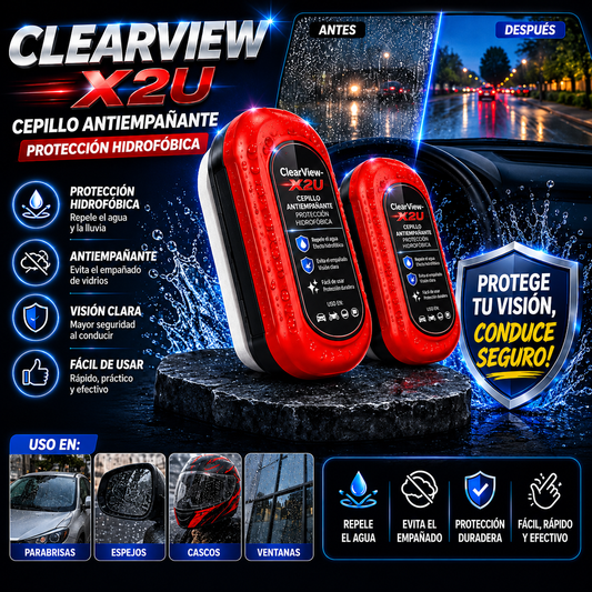 ClearView- X2u. Cepillo Antiempañante-Protección Hidrofóbica