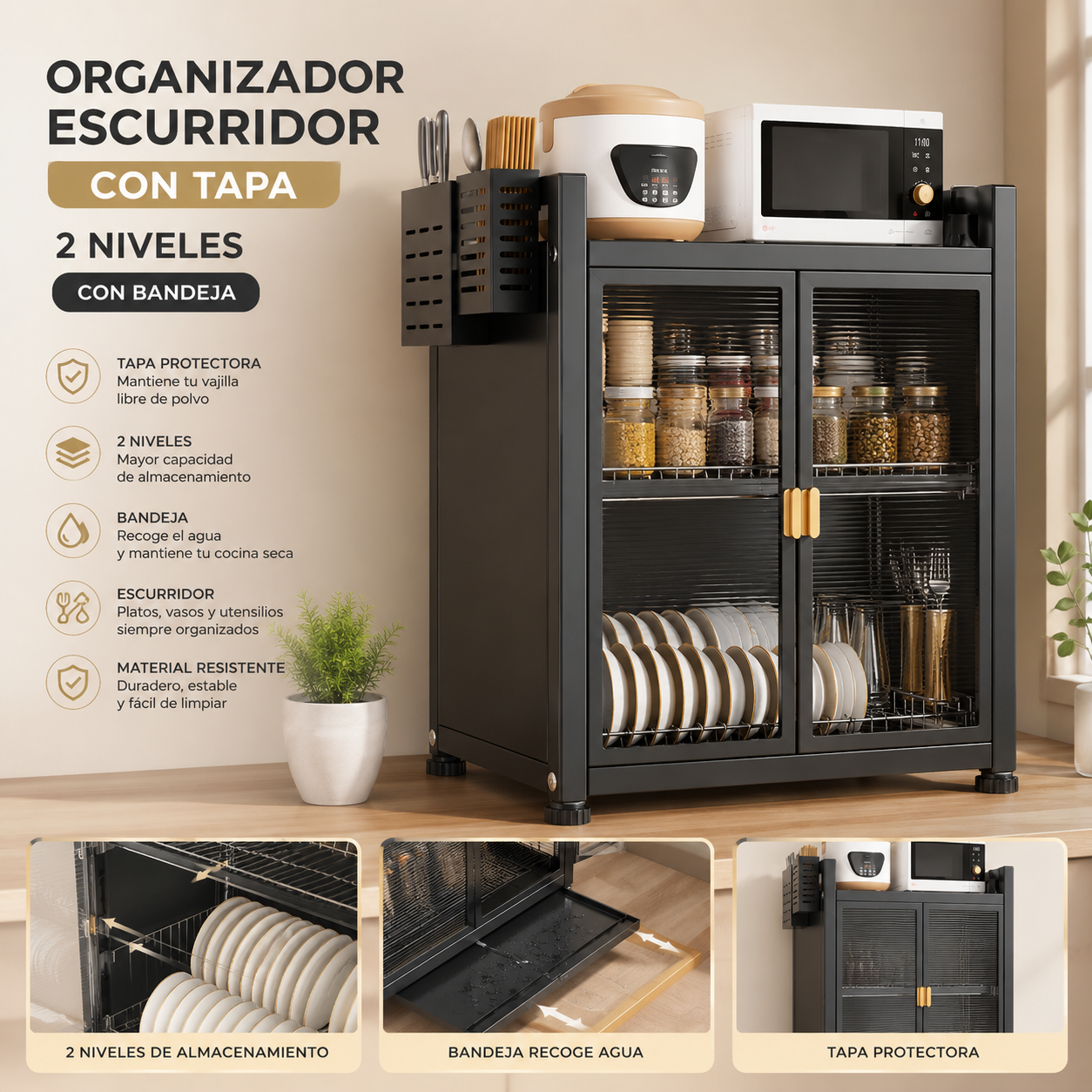 OrdenMax™- Escurridor- Organizador Estante PREMIUM