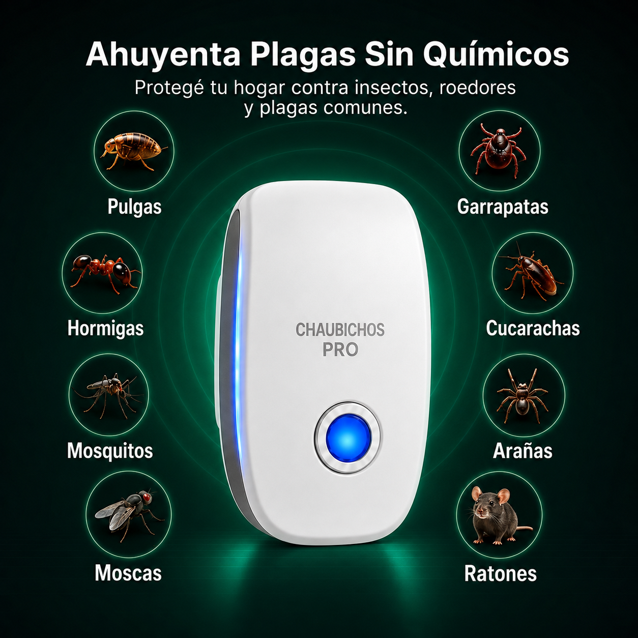 Repelente Ultrasónico ChauBichos™ PRO V2