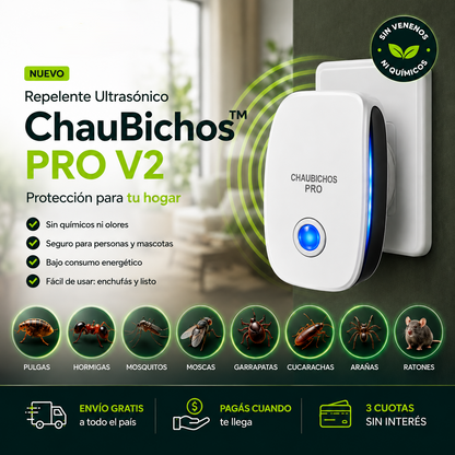 Repelente Ultrasónico ChauBichos™ PRO V2